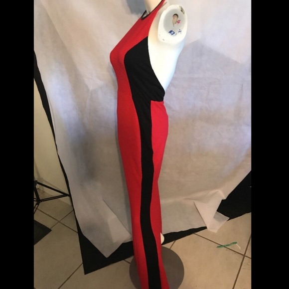 NEW! $374 ABS by Allen‎ Schwartz Halter Contrast Gown [SZ Medium ] - Picture 4 of 8